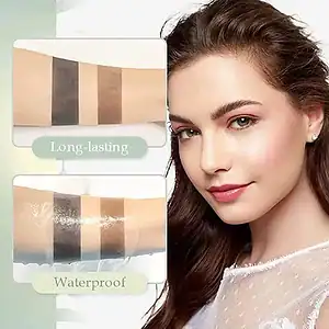 Close-up of foundation swatches showing long-lasting, waterproof qualities for perfect skin.